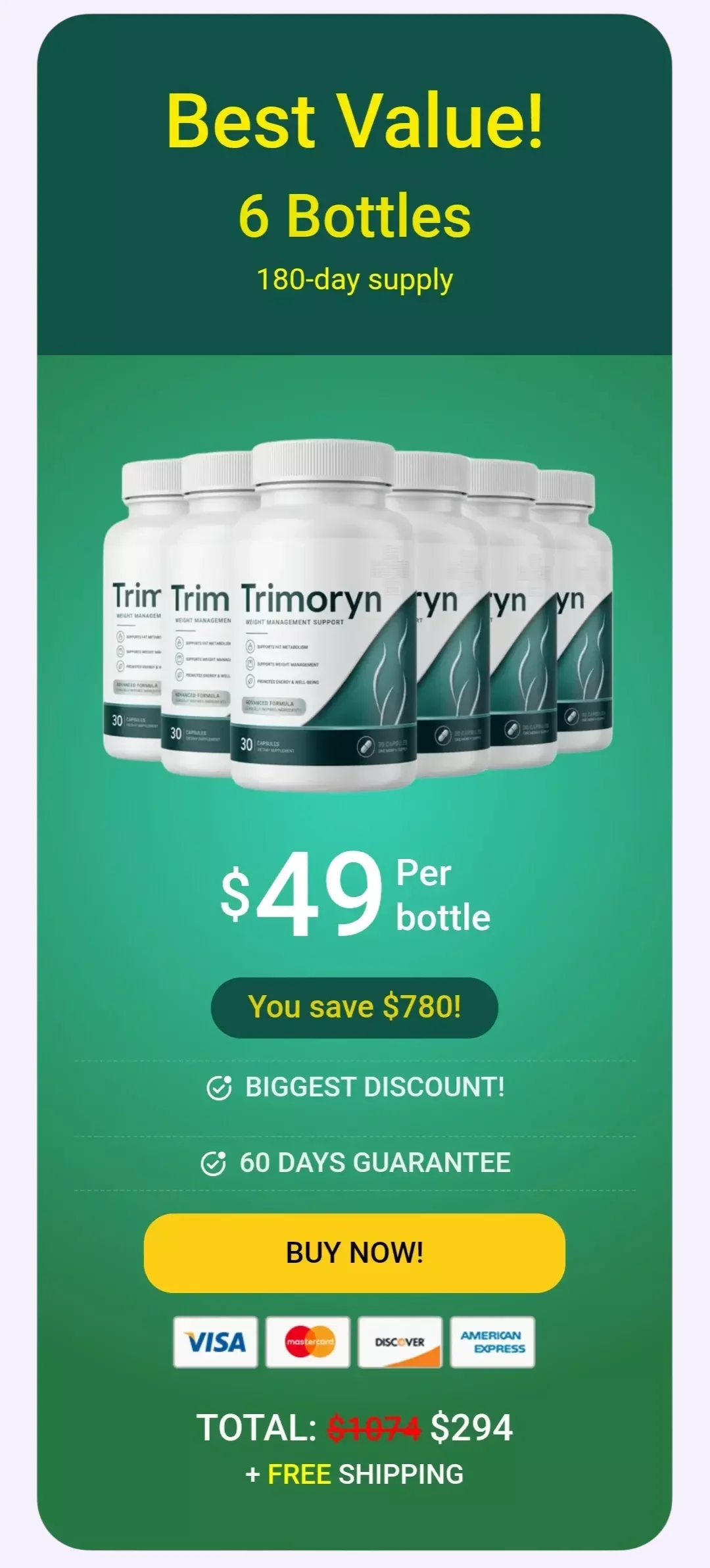 Trimoryn™ 6 bottles pricing